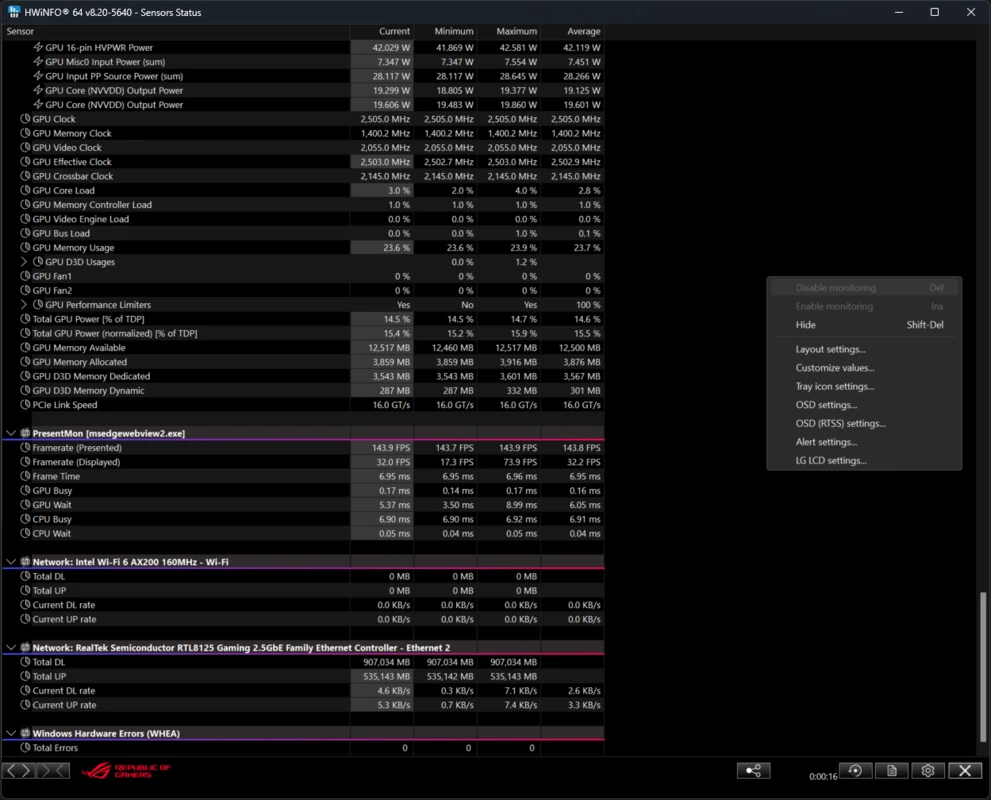 HWiNFO version history interface showing release notes and build information